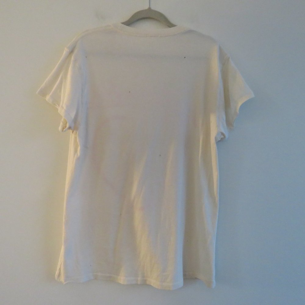 MADEWORN Blondie Distressed Pink Glitter Off White Cotton Graphic Tee T Shirt M - Picture 9 of 14